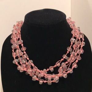 Funky necklace - pink & clear